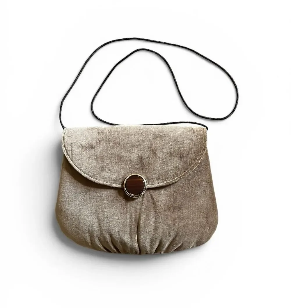Vintage 1960s HL Harry Levine Small Brown Velvet Handbag Clutch